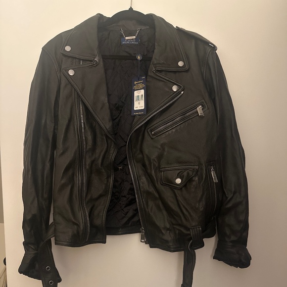 Polo Ralph Lauren Leather Moto Jacket - Picture 1 of 5